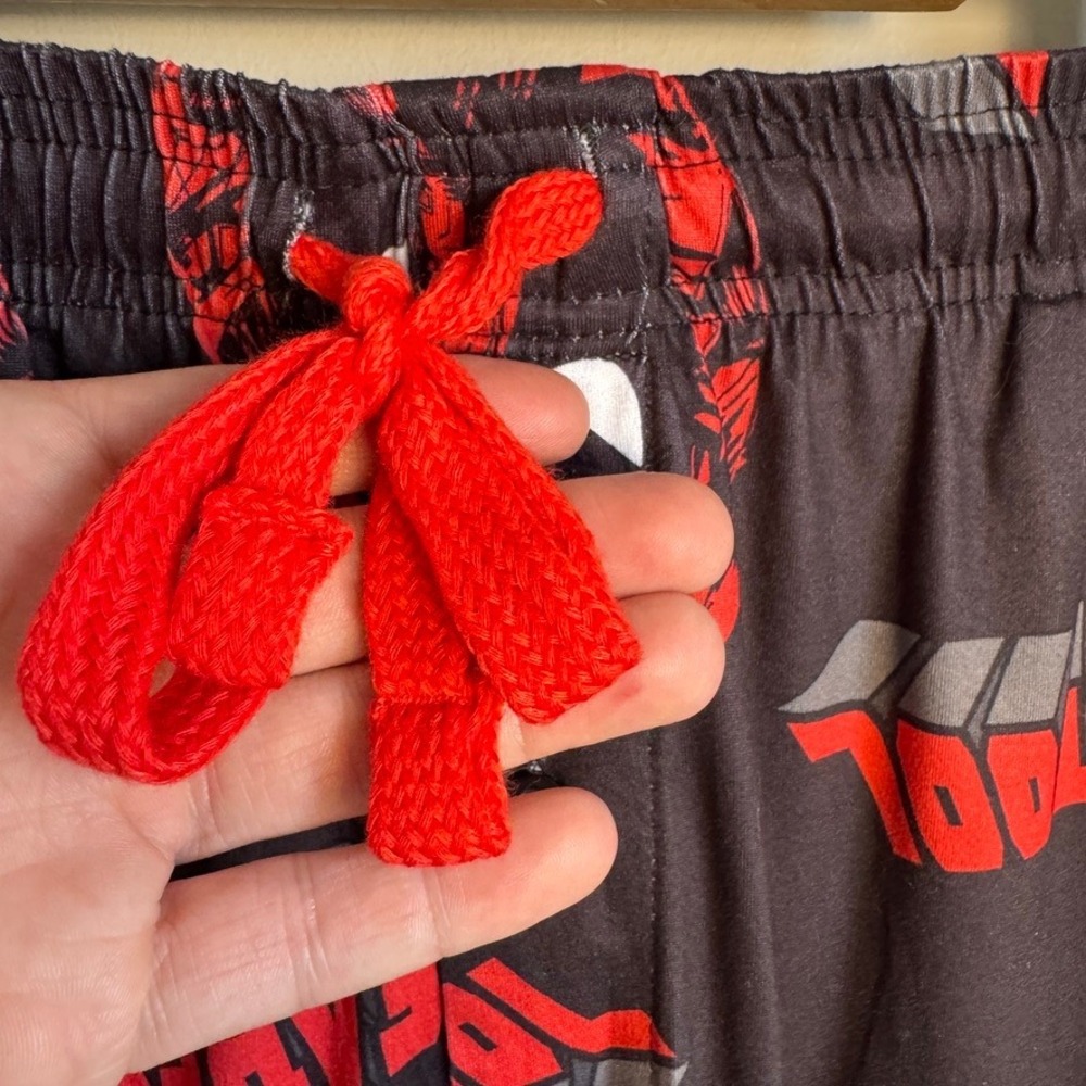 Marvel Deadpool Sleep Pants Black Red Logo Graphic Pajama Bottoms Mens Small - Picture 4 of 12